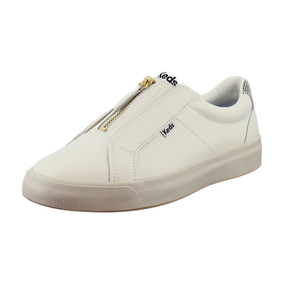 Keds Pursuit Zip Women's Fashion Sneakers Egret/Black Leather Size 10.5 M