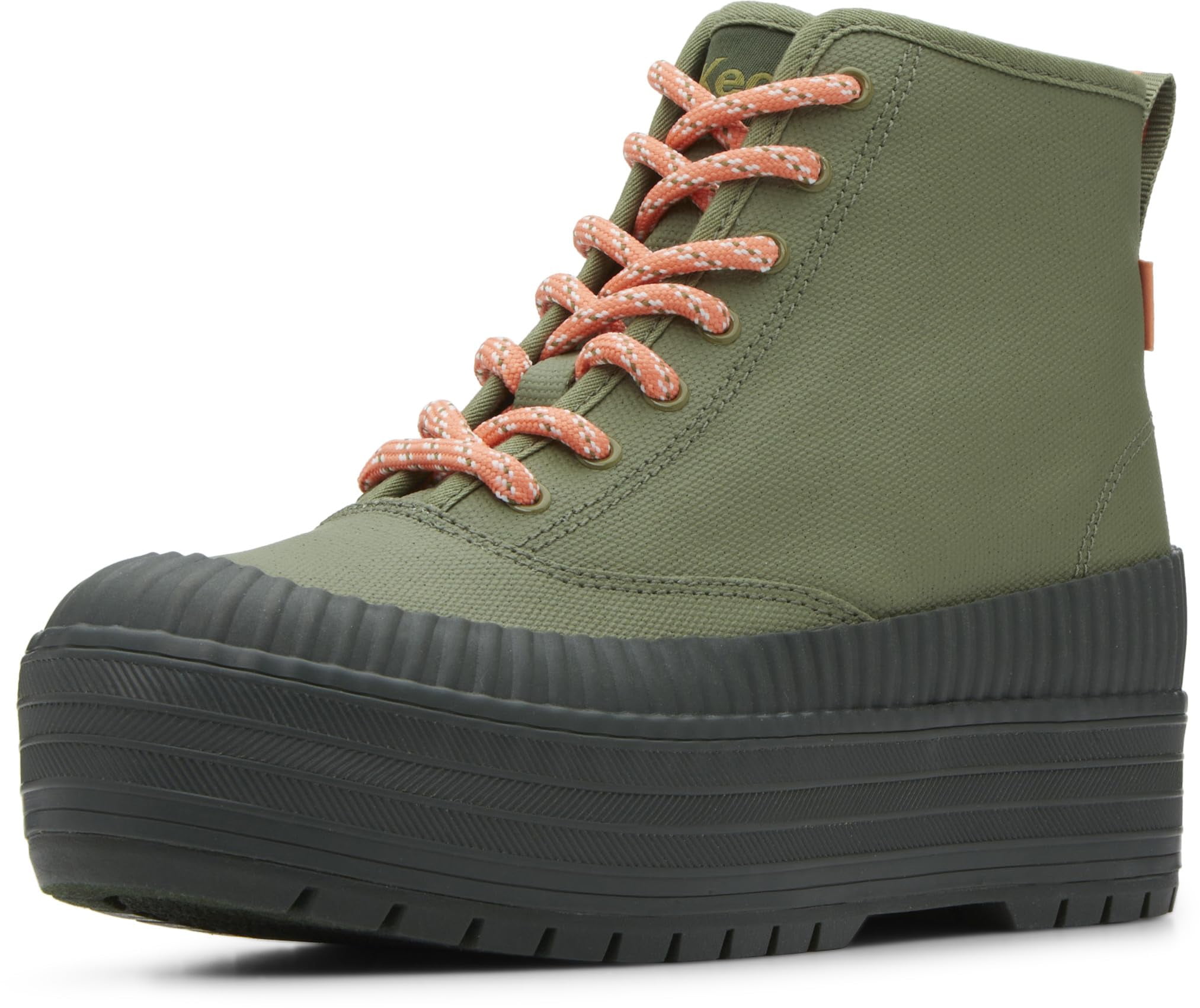 Keds The Platform Womens' Mid Lug Weatherized Boots, Olive,