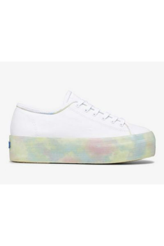 Triple Up Tie Dye Foxing Women White Multi