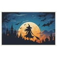 thumbnail image 1 of Halloween Entryway Doormat for House Garage Decoration - Starry Night Full Moon City Church Witch Flying Front Door Mat 19.7x31.5 Inches Broomstick Doormat, 1 of 5