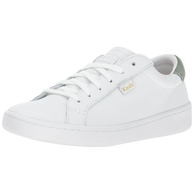Keds Women's Ace Leather Fashion Sneaker, White/Sage, M US