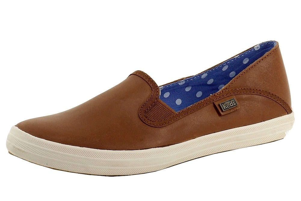 Keds Women s Crashback Fashion Slip On Brown Leather Sneakers Shoes WH52244