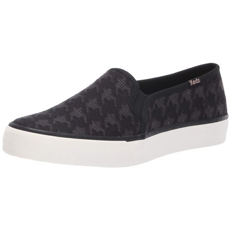 Keds Women's Double Decker Houndstooth Sneaker, Black, 6.5 M US
