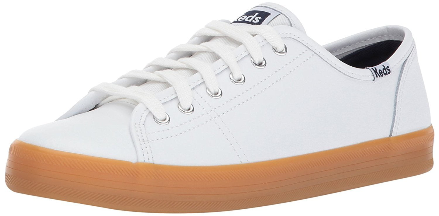 [ KEDS] ★KICKSTART LEATHER Keds Women's Kickstart Leather Fashion Sneaker,White/Gum,11