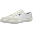 thumbnail image 1 of Keds Women's Tournament Retro Court Perf Leather Fashion Sneaker, White/Blue, 10 M US, 1 of 8