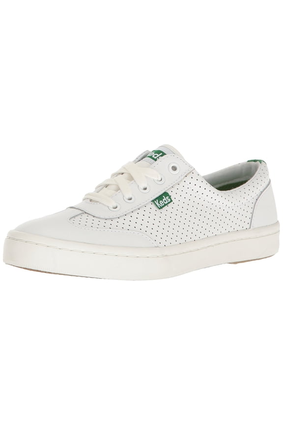 Women's Tournament Retro Court Perf Leather Fashion Sneaker, White/Green, 11 M US