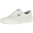 thumbnail image 1 of Keds Women's Tournament Retro Court Perf Leather Fashion Sneaker, White/Green, 6 M US, 1 of 8