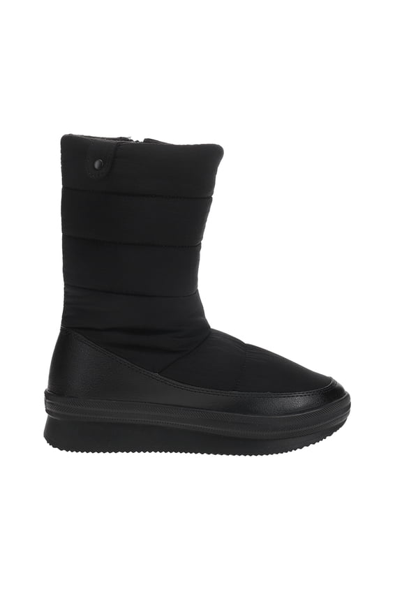 Womens Apres Round Toe Quilted Zippered Snow Mid Calf Boots