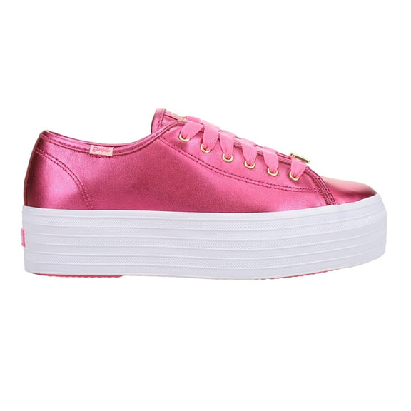 Keds Womens Keds X Barbie Triple Up Metallic Leather Platform  Athletic Sne