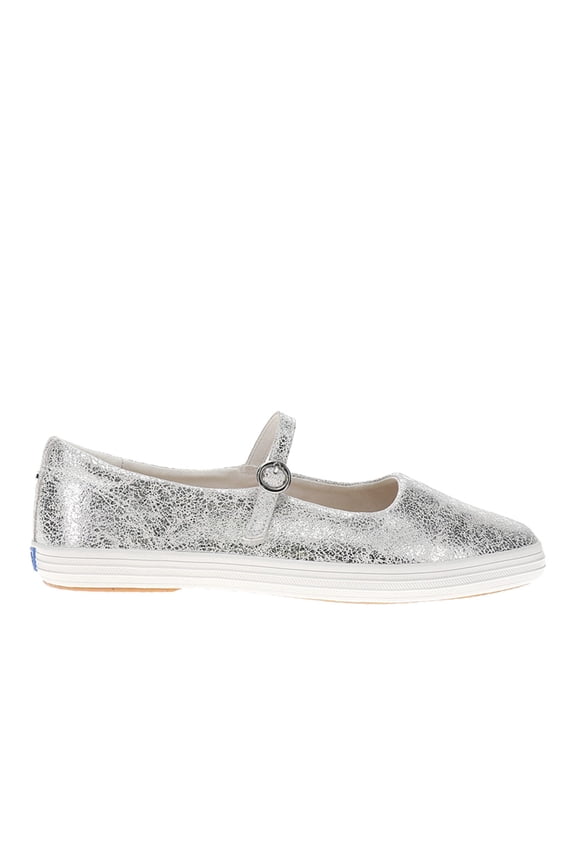 Womens Distressed Metallic Mary Jane  Flats Casual Shoes