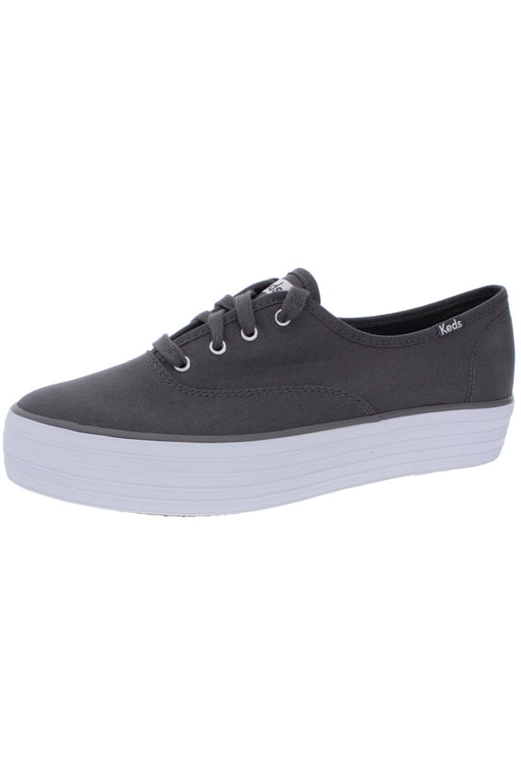 Womens Triple Graphite Canvas Solid Flatform Shoes Gray 9 Medium (B,M)