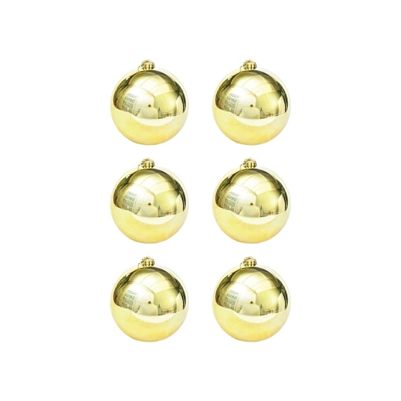 Kedshhgu 6 Pcs Golden Christmas Ball Set Shatterproof Christmas Tree Decorations Hanging Ball for Holiday Wedding Party Decoration