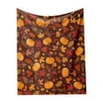 thumbnail image 1 of Kedshhgu Autumn Plush Blanket Dark Pumpkin Maple Leaf Pattern Autumn Leaf Blanket for Thanksgiving Farmhouse Home Chair Sofa Couch Bed, 1 of 6