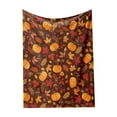 thumbnail image 1 of Kedshhgu Autumn Plush Blanket Dark Pumpkin Maple Leaf Pattern Autumn Leaf Blanket for Thanksgiving Farmhouse Home Chair Sofa Couch Bed, 1 of 6