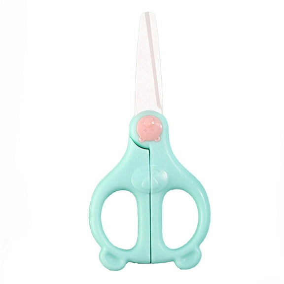 Kedshhgu Baby Food Scissors with Protective Cover, Food Grade Stainless Steel Material Food Supplement Scissors Portable for Babies & Toddlers Feeding