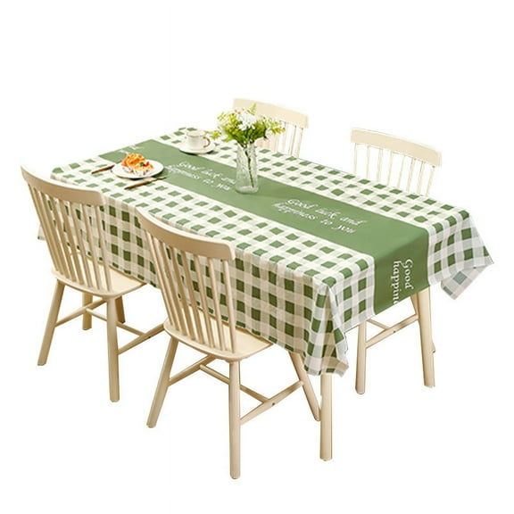 Kedshhgu Checkered Tablecloth Rectangle, Green and White Gingham Table Cover for Spring Summer Kitchen Dinner Restaurant Outdoor Party Water Resistant Wipeable Washable for Outdoor Picnic Dining