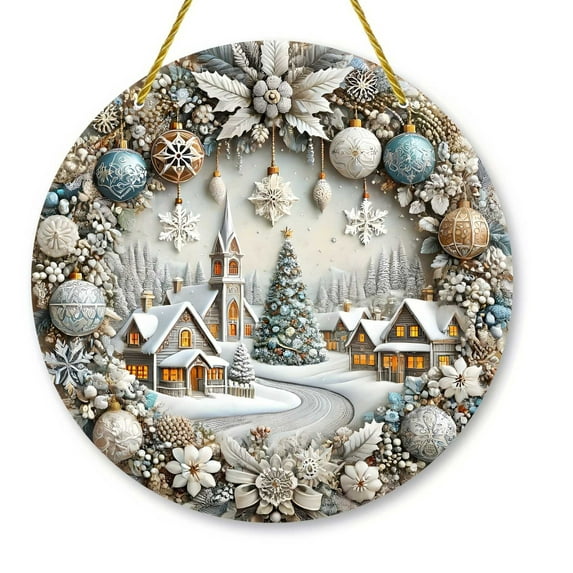 Kedshhgu Christmas Acrylic Circular Pendant Blessings Are The Hair Stylist Xmas Pendant with Gold Ribbon for Winter Christmas Hanging Decor