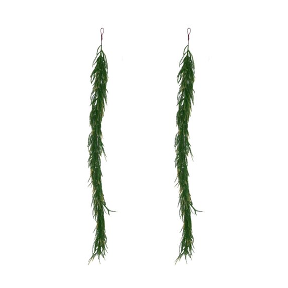 Kedshhgu Christmas Rattan Garland Christmas Norfolk Pine Garland Dense Real Touch Pine Garland Ornament for Mantle, Table, Fireplace, Indoor, Outdoor Christmas Decoration