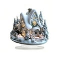 thumbnail image 1 of Kedshhgu Christmas Snowhouse Flat Acrylic Ornament Decoration Suitable for Christmas Table Center Decoration Holiday Craft Winter Decor, 1 of 8