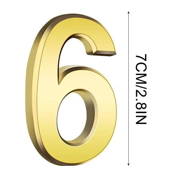 Kedshhgu 3 Inch Gold Modern House Numbers Mailbox Numbers 0-9 Self-Adhesive Street Door Home Address Metal Numbers For Outside Or Inside Signs Easy Install