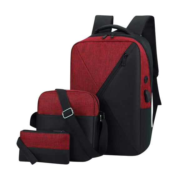 Kedshhgu Clearance Backpack Three Piece Set, Large Capacity USB Student Backpack, Suitable For School And Outdoor Travel, Computer Bag For Men And Women With Large Capacity