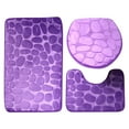 thumbnail image 1 of kedshhgu Clearance Stone Pattern 3 Piece Bathroom Rug Set Bath Rug, Contour Mat, & Lid Cover Non-Slip with Rubber Backing Stone Pattern New, 1 of 4