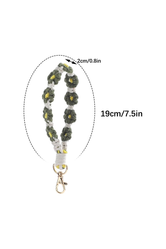 Clearance Bohemian Hand-woven Daisy Flower Keychain Clashing Color Keychain Bracelet Pendant Phone Chain