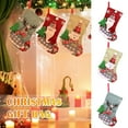 thumbnail image 1 of Kedshhgu Christmas Stockings Set of 3, Lovely Cute Santa Deer Bear Pattern Decorative Christmas Stockings, for Family Holiday Party Christmas Decorations, 1 of 4