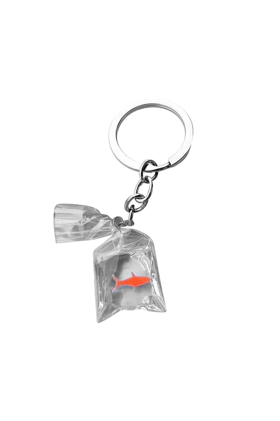 Clear Resin Fish Cute Resin Fish Key Chain Water Bag Fish Key Ring