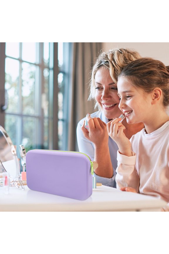 Cosmetic Bag Cosmetic Bag Makeup Storage Pouch With Zipper Travel Portable Makeup Brush BagLavender