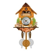 Kedshhgu Clearance Cuckoo Cuckoo Wall Clock Chime Alarm Clock Retro Clock Wooden Living Room Clock