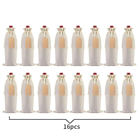 Kedshhgu Clearance Linen Wine Bottle Bag Set Wine Bottle Set Linen Tag Red Wine Packaging Bag