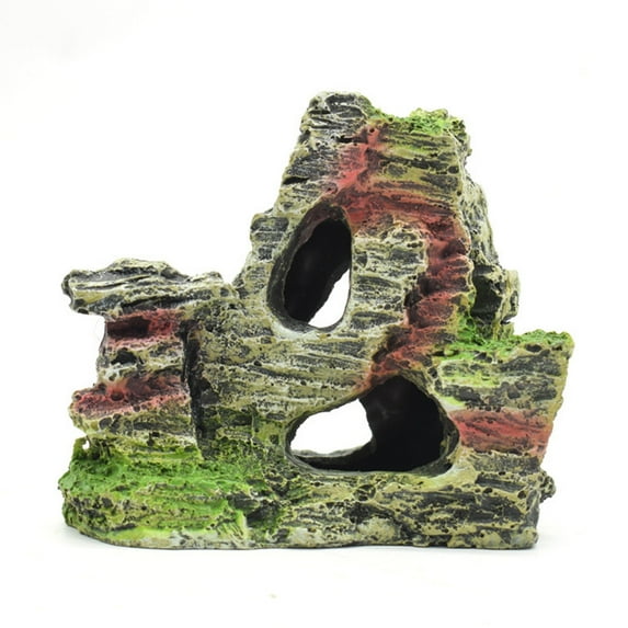 Kedshhgu Clearance Mountain View Decor Rockery Landscapes Rocks Hiding Cave Tree Aquarium Ornament Fish Tank Decoration