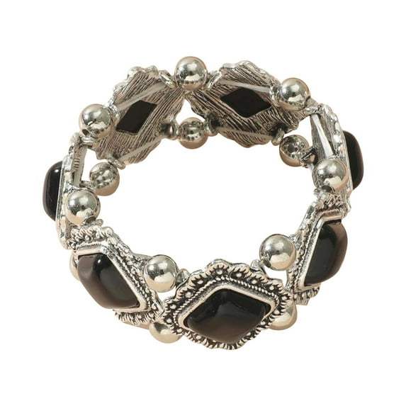 Kedshhgu Personalized Retro Geometric Inlaid Turquoise Elastic Bracelet Female Bohemian Style Bracelet Jewelry