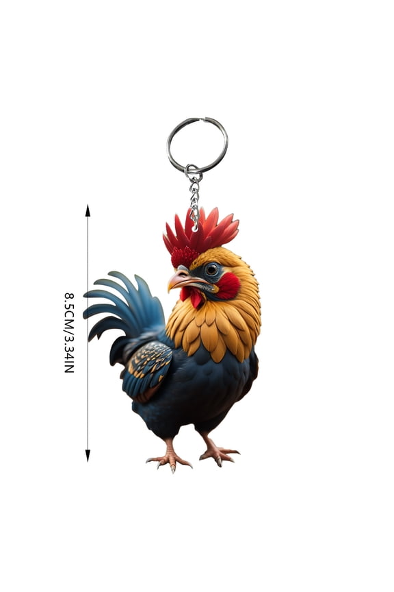 Clearance Rooster Pendant Key Backpack Handicraft Pendant Chicken Keychain