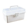 thumbnail image 1 of Kedshhgu Transparent Plastic Multipurpose Tackle Box with White Handle and Removable Tray for Art, Craft, Sewing Supplies, First Aid, Makeup 12.9 Inch, 1 of 7