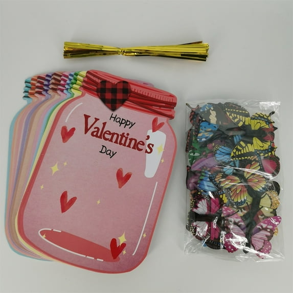 Kedshhgu Valentine's Day Decorations Kraft Card Exchange Cards Birthday Party Cards