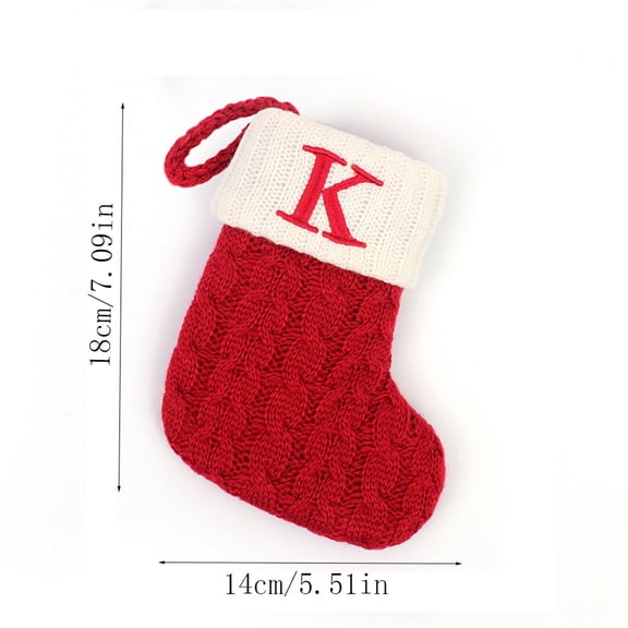Kedshhgu Exquisite Red Christmas Stocking Set, Small Xmas English Letters Hanging Stockings, for Christmas Party Decoration New Year Party Gift Favors Supplies
