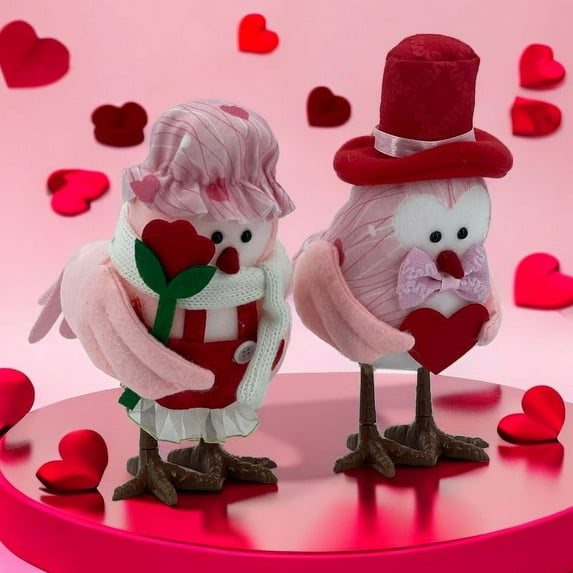 Kedshhgu Love Couple Birds Valentine's Day Decoration Cute and Realistic, Suitable for Valentine's Day Gift Christmas Anniversary Wedding Birthday Home Decoration