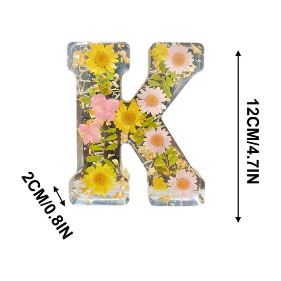 Kedshhgu Petals 26 Letters Night Light, Resin Multi Purpose Personalized Arrangement of Floral Night Lights, Suitable as A Christmas, Valentine's Day, Teacher's Day Gift(Random Flower)