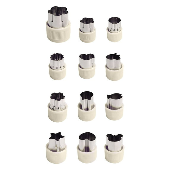 Kedshhgu Stainless Steel Fruit Vegetable Cookie Cutter Shapes Set,12Pcs,Mini Pie,Sandwich,Biscuits,Fun Cutter Model Pattern Mold Pressing,for Kids Baking and Food Supplement Accessories