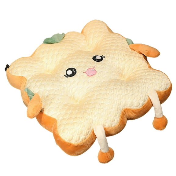Kedshhgu Student Seat Cushion, Cute Toast Cushion, Bedroom Floor Hip Cushion Sofa Breathable Filling, for Sitting on Office Chair, Car, Wheelchair