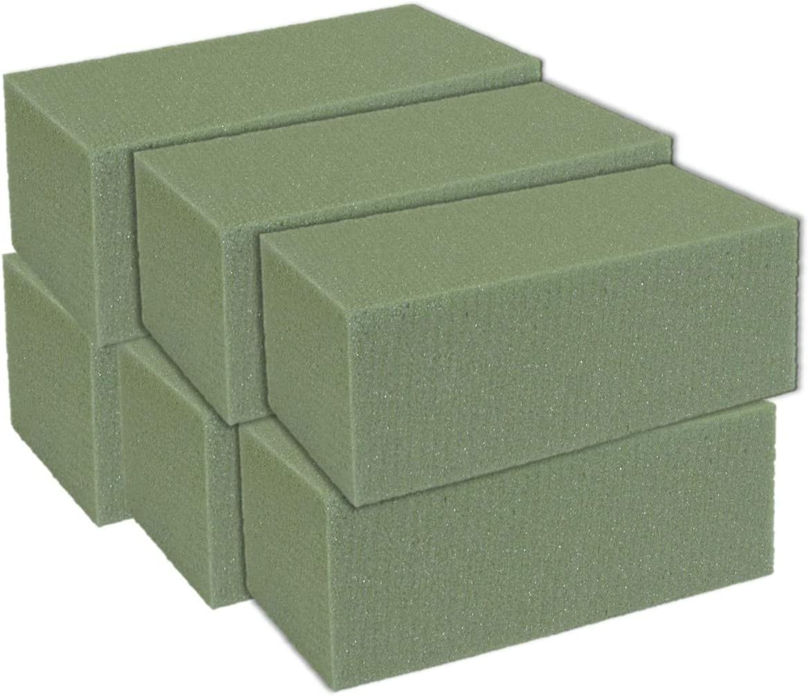 Kedudes Premium Dry Floral Foam Bricks, Green Styrofoam Foam Blocks, 6 Pack - Great for Artificial Floral Dried Arrangements Decorations