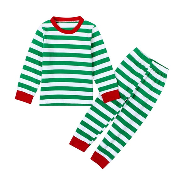 Kedxroy Boys Girls Christmas Pajamas Santa Print Pj Set Cotton Pjs Long Sleeve Sleepwear(Green,4-5 Years)