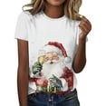thumbnail image 1 of Kedxroy Christmas Shirt Women Christmas Print T Shirt Vintage Graphic Short Sleeve Tops Tees(White,XXL), 1 of 6