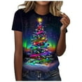 thumbnail image 1 of Kedxroy Christmas Shirts for Women Funny Short Sleeve Xmas Tshirt Casual Cute Holiday Graphic Tee Tops(Green,XL), 1 of 6