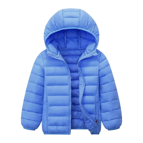 Kedxroy Boy and Girls Waterproof Coat Winter Lightweight Puffer Jackets Hooded Outerwear(Light Blue,3-4 Years)