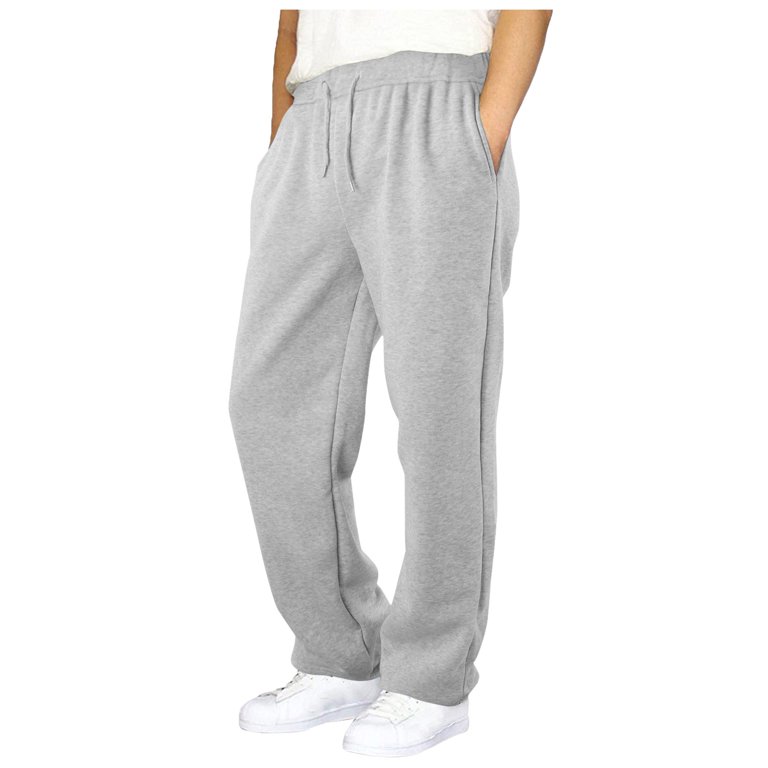 Kedxroy Men's Sweatpants Open Bottom Straight Leg Sweat Pants for