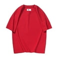 thumbnail image 1 of Kedxroy T-Shirt for Boys Short Sleeve Plain Cotton Classic Summer Casual Stripe(Red,6-7), 1 of 3