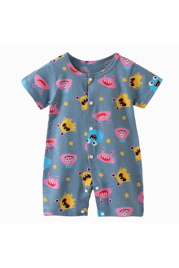 Unisex Baby Newborn Infant Romper for 3M 6M 9M 12M 18M 24M Clothes Short Sleeve Jumpsuit Onesie Bodysuit(Navy,12-18 M)